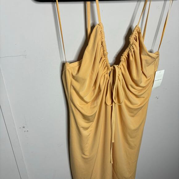 NWT Abercrombie & Fitch Yellow Fitted Mini Dress Women's Size XL - Picture 2 of 9